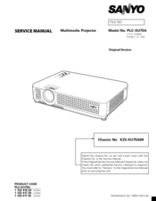 Sanyo PLC-XU75A Service Manual
