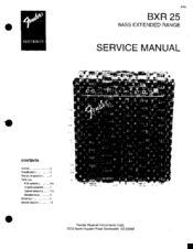 Fender BXR 25 Service Manual