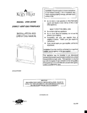 kozy heat KH-36TRS Installation And Operating Manual
