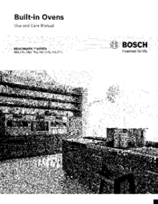 Bosch HSLP75 Use And Care Manual