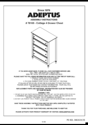 adeptus 78105 Assembly Instruction Manual