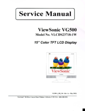 ViewSonic VG500 Service Manual