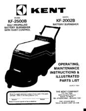 KENT KF-2002B Operating Maintenance Instructions & Part List