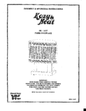kozy heat PF-157 Assemble And Operating Instructions