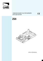 CAME ZG5 Installation Manual