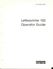 Digital Equipment Letterprinter 100 Operator's Manual