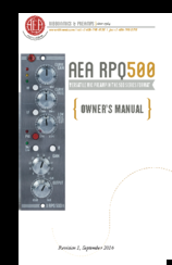 AEA AEA RPQ500 Owner's Manual
