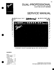 Fender DUAL-PROFESSIONAL SERIES Service Manual