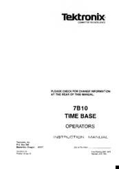 Tektronix 7B10 Instruction Manual