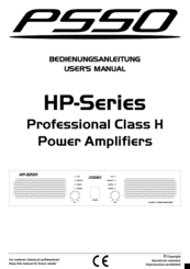 PSSO HP-SERIES User Manual