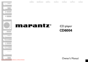 Marantz CD6004 Owner's Manual