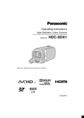 Panasonic HDCSDX1 - HD SD CAMCORDER Operating Instructions Manual