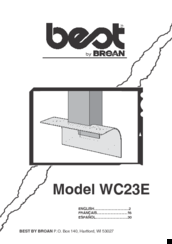BEST Range Hoods WC23E Instructions Manual