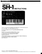 Roland SH-1 Instruction Manual