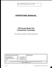 GLI International C33 Operating Manual
