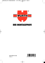wurth 0773 12 24 Instructions For Use Manual