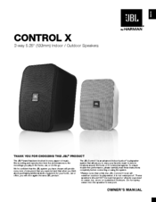 JBL CONTROL X Owner's Manual