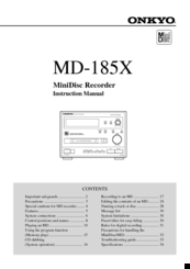 Onkyo MD-185X Instruction Manual
