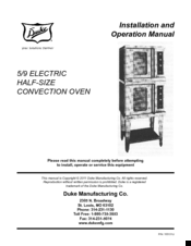 Duke 155131U Installation And Operation Manual