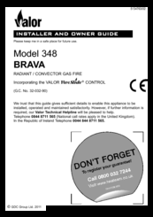 Valor BRAVA 348 Installer And Owner Manual