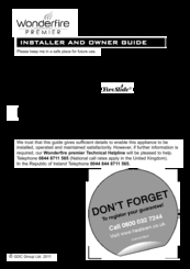 Wonderfire 961 Installer And Owner Manual
