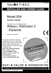Valor Fires 834 Installer And Owner Manual