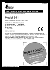 Valor 941 Installer And Owner Manual