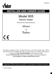 Valor 805 alsace Installer And Owner Manual