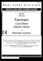 Baxi Fires Division 0581921 farnham Installer And Owner Manual