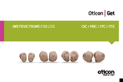 oticon CIC P Instructions For Use Manual