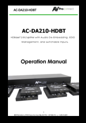 AVProConnect AC-DA210-HDBT Operation Manual