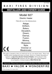 Baxi Fires Division 827 Installer And Owner Manual