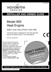 Wonderfire 955 Installer And Owner Manual