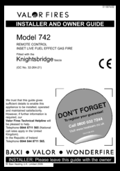 Valor fiers 742 Installer And Owner Manual
