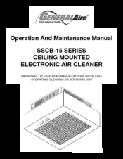 GeneralAire SSCB-15 SERIES Operation And Maintenance Manual