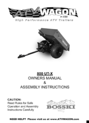 Bosski 800 UT-X Owner's Manual & Assembly Instructions
