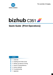 Konica Minolta BIZHUB C351 Quick Manual