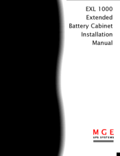 MGE UPS Systems EXL 1000 Installation Manual
