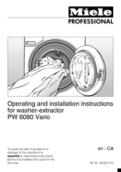 Miele PW 6080 VARIO Operating And Installation Instructions