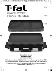 T-Fal RACLETTE REVERSIBLE Instructions For Use Manual