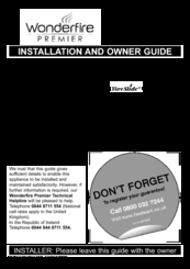 Wonderfire 961 Installation And Owner's Manual
