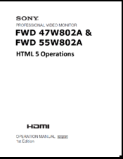 Sony FWD 47W802A Operation Manual