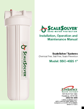 LifeSource ScaleSolver SSC-4025 Installation, Operation And Maintenance Manual