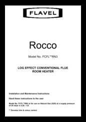 Flavel Rocco FCFL**RN3 Installation And Maintenance Instructions Manual