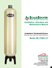 LifeSource ScaleSolver SS-7722LE Installation, Operation And Maintenance Manual
