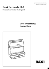 Baxi Bermuda SL3 User Operating Instructions Manual