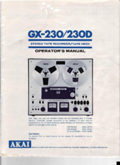 Akai GX-230 Operator's Manual