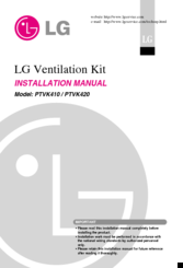LG PTVK410 Installation Manual