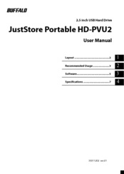 Buffalo JustStore Portable HD-PVU2 User Manual