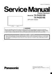 Panasonic VIERA TX-P42G15B Service Manual
